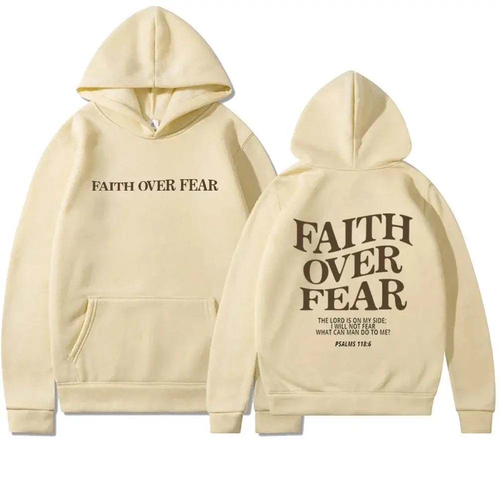 Inspirational “Faith Over Fear” Graphic Hoodie