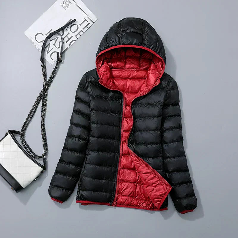Women’s Lightweight Hooded Packable Puffer Jacket