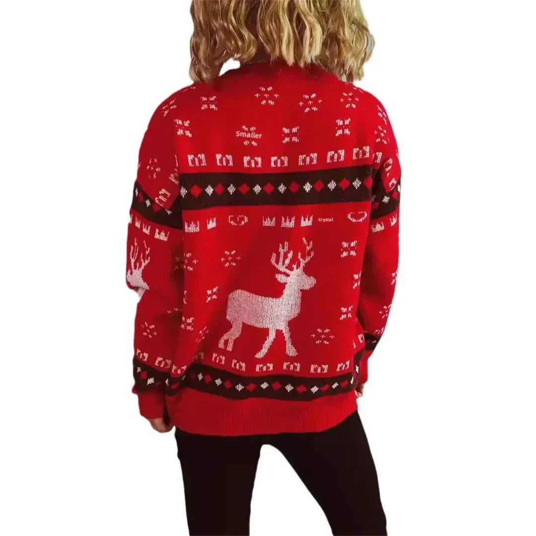 Festive Reindeer Knit Sweater for Cozy Holiday Style