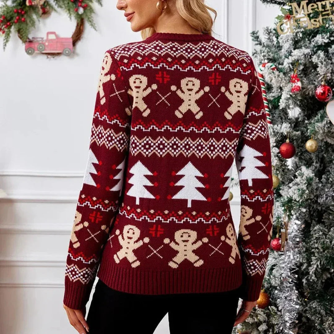 Festive Gingerbread Knit Sweater for Cozy Holiday Style