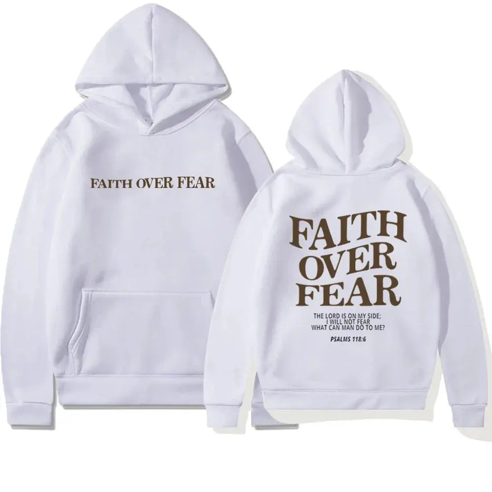 Inspirational “Faith Over Fear” Graphic Hoodie