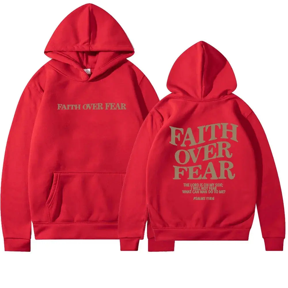 Inspirational “Faith Over Fear” Graphic Hoodie