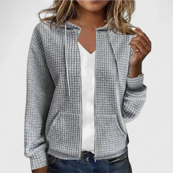 Quilted Zip Front Jacket for Casual Everyday Comfort