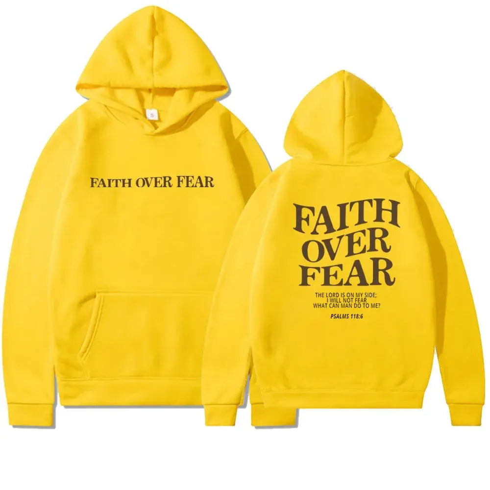 Inspirational “Faith Over Fear” Graphic Hoodie