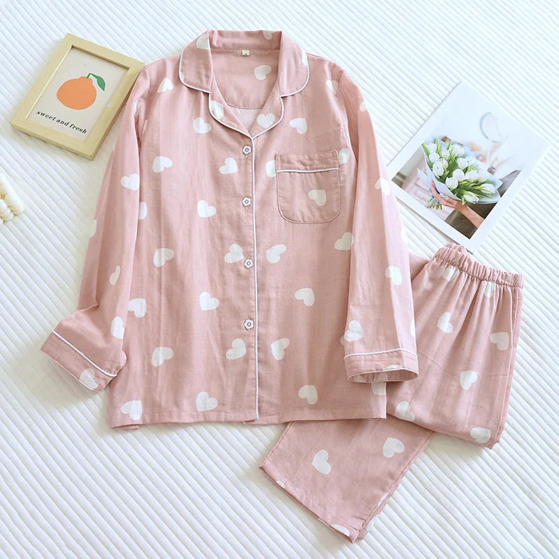 Soft Printed Button-Up Pajama Set