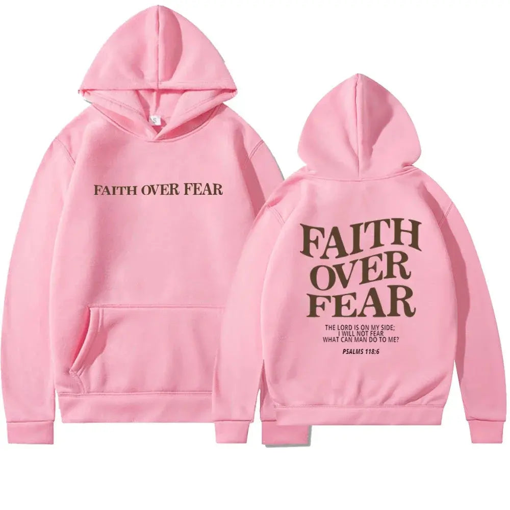Inspirational “Faith Over Fear” Graphic Hoodie