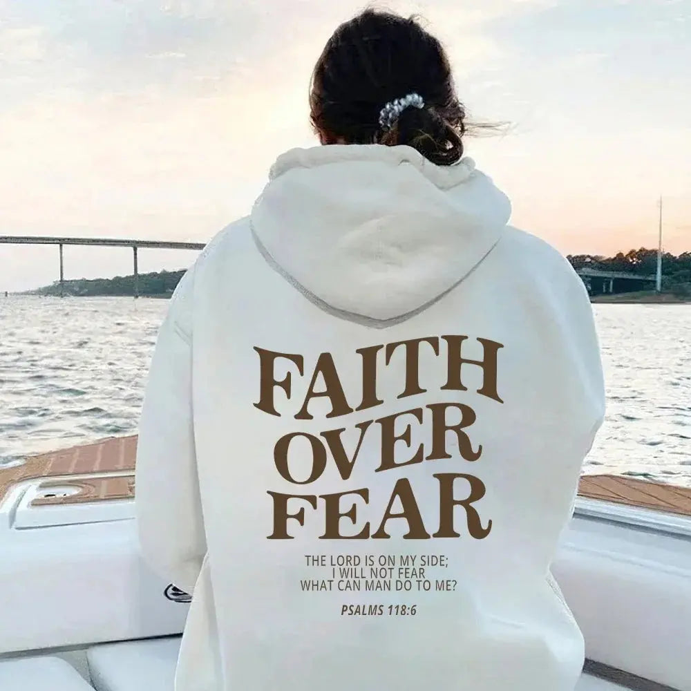 Inspirational “Faith Over Fear” Graphic Hoodie