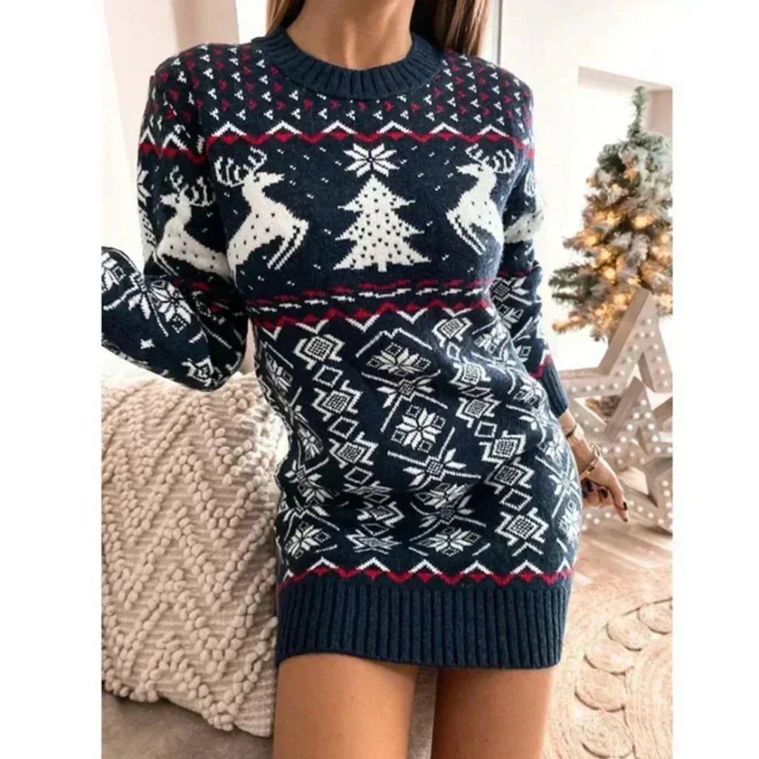 Festive Knit Sweater Dress for Cozy Winter Style
