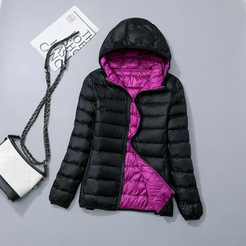 Women’s Lightweight Hooded Packable Puffer Jacket