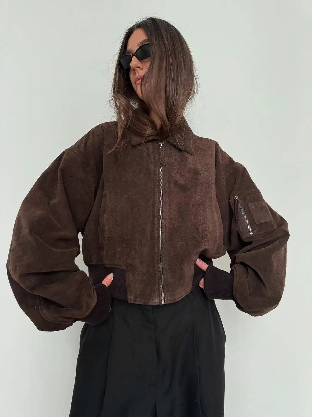 Cropped Balloon Sleeve Jacket for Modern Statement Style