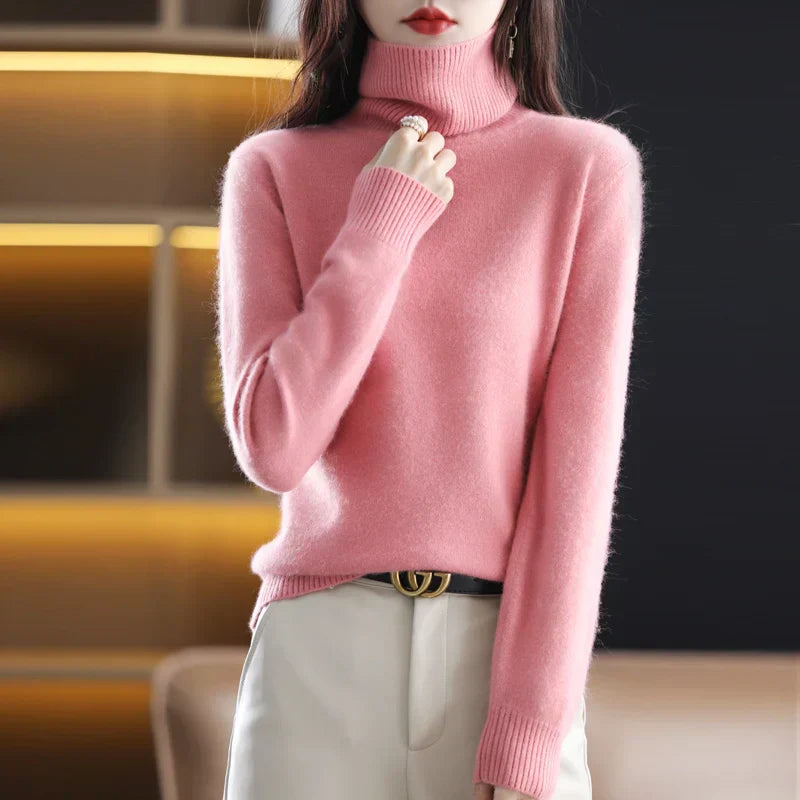 Elegant Soft Knit Turtleneck Sweater