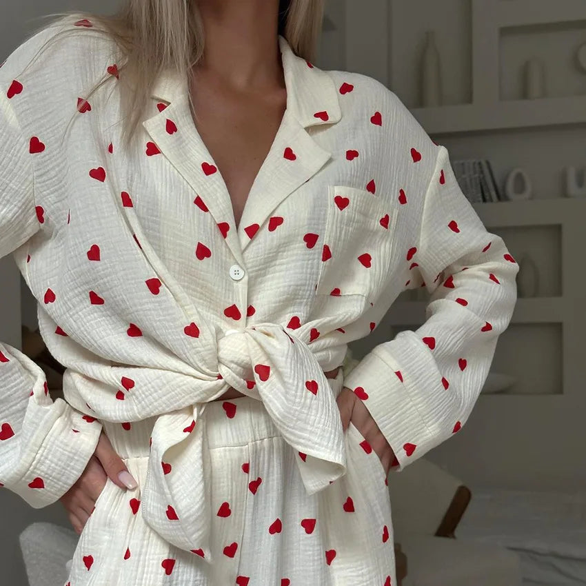 Soft Printed Long Sleeve Pajama Set