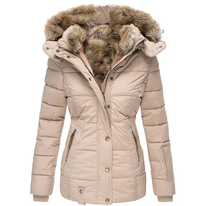 Women’s Insulated Winter Parka with Faux Fur Hood