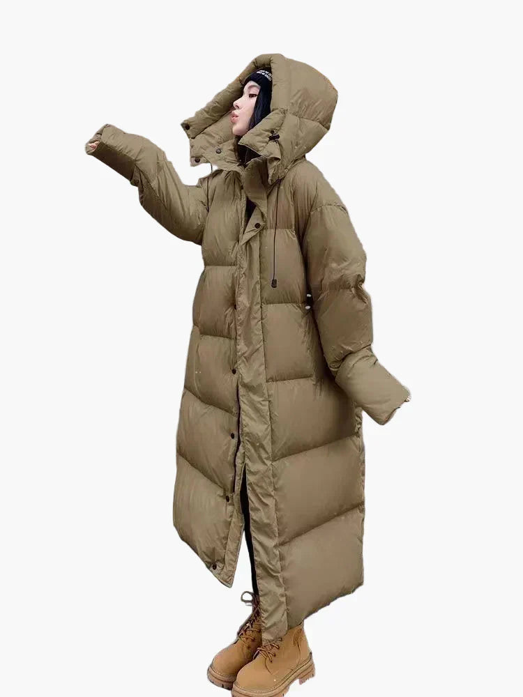 Women’s Oversized Long Puffer Coat with Hood