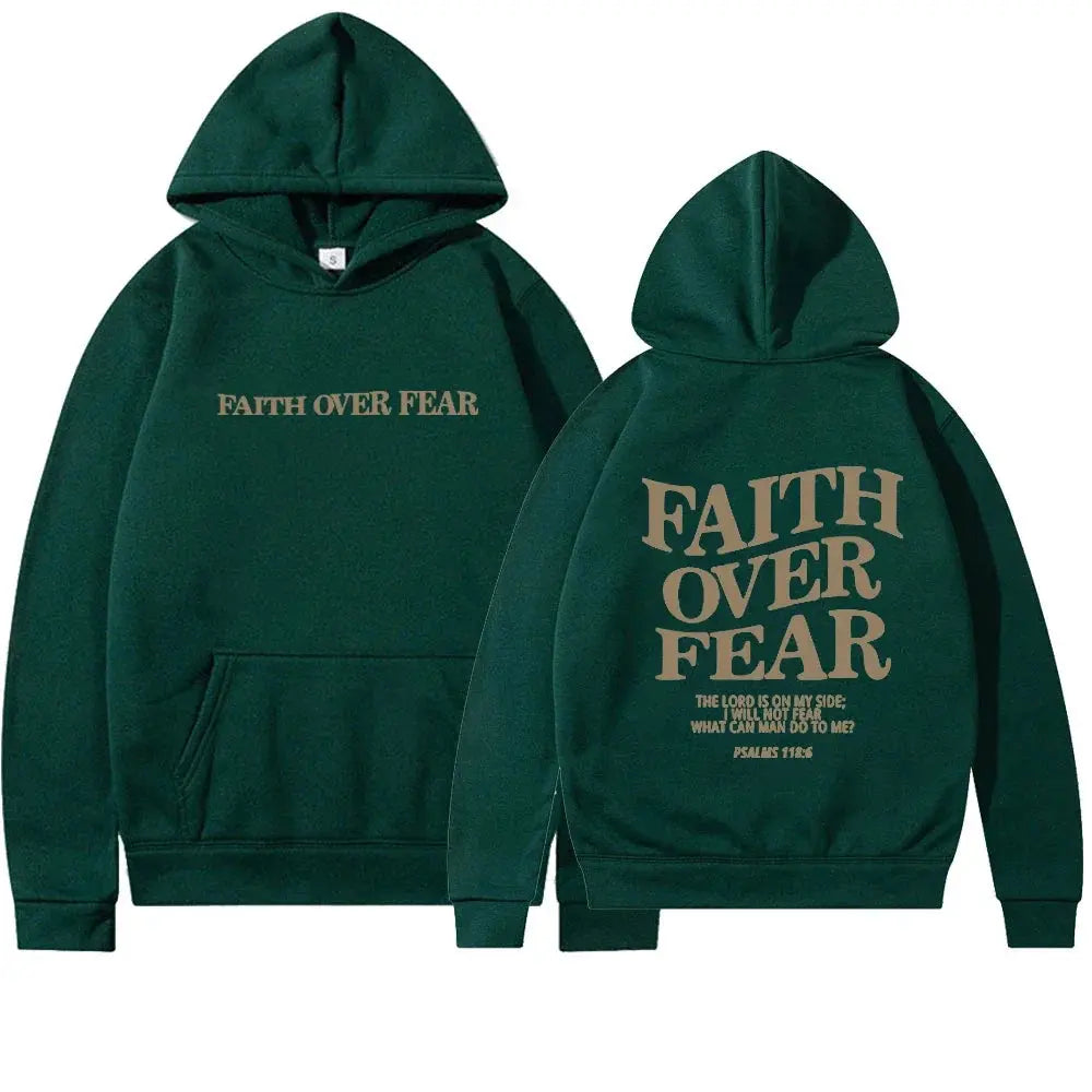 Inspirational “Faith Over Fear” Graphic Hoodie