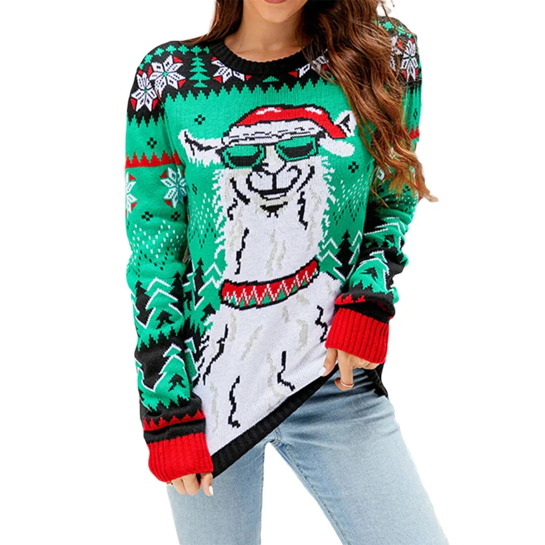 Festive Graphic Knit Sweater for Cozy Holiday Style