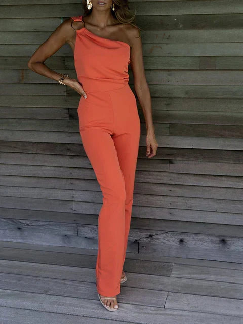 One-Shoulder Slim-Fit Elegant Women’s Jumpsuit
