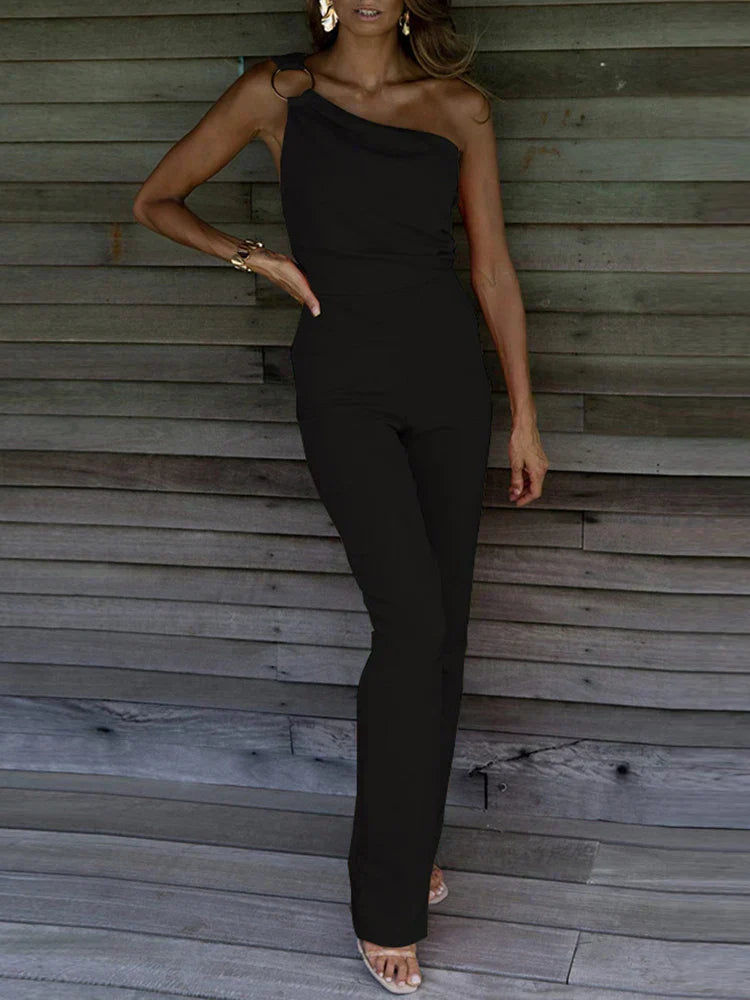 One-Shoulder Slim-Fit Elegant Women’s Jumpsuit