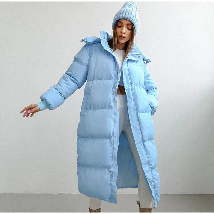 Women’s Long Hooded Puffer Coat with Ultra-Warm Insulation