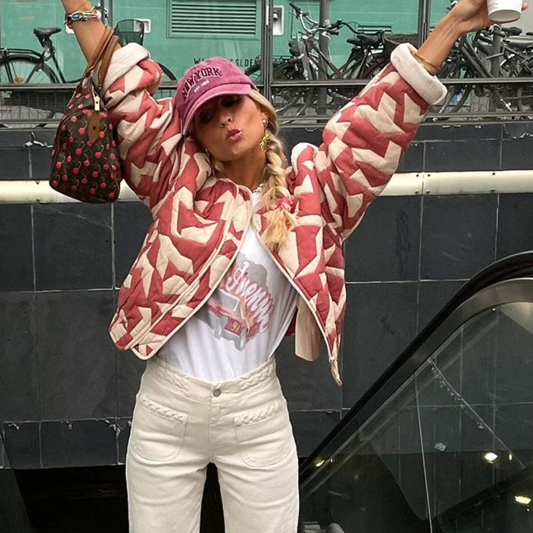 Floral Oversized Bomber Jacket for Women