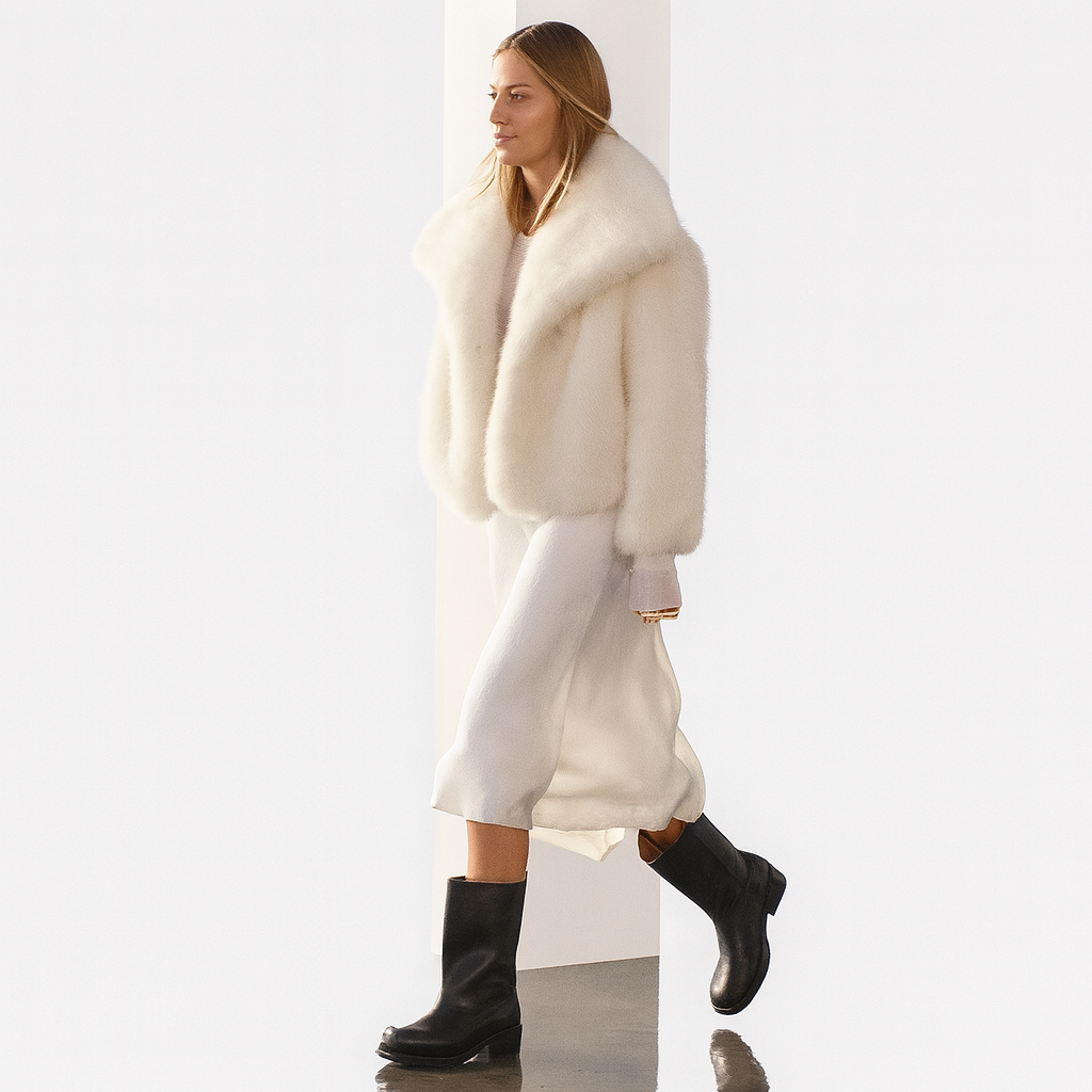 Women’s Plush Faux Fur Open-Front Jacket