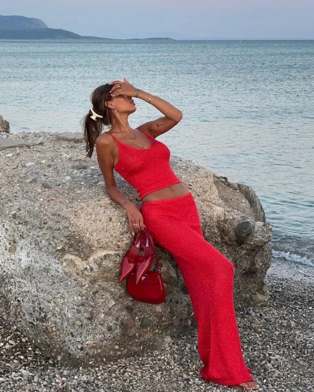 Elegant Ribbed Knit Two-Piece Maxi Set