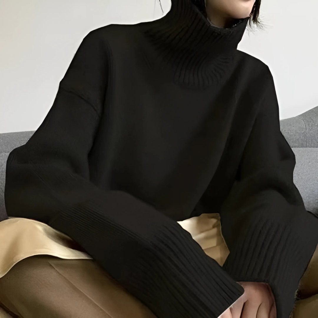 Soft Knit Turtleneck Sweater with Relaxed Silhouette