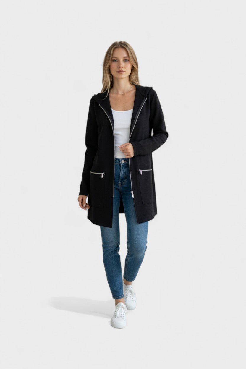 Open Front Casual Knit Blazer Jacket