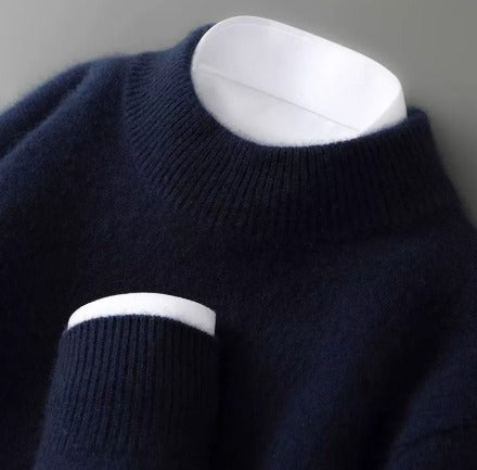 Soft Knit Mock Neck Sweater with Ribbed Trim