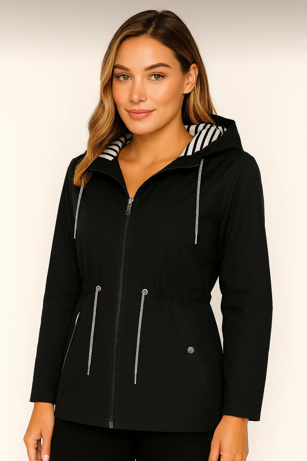 Waterproof Softshell Hooded Jacket with Zip Pockets