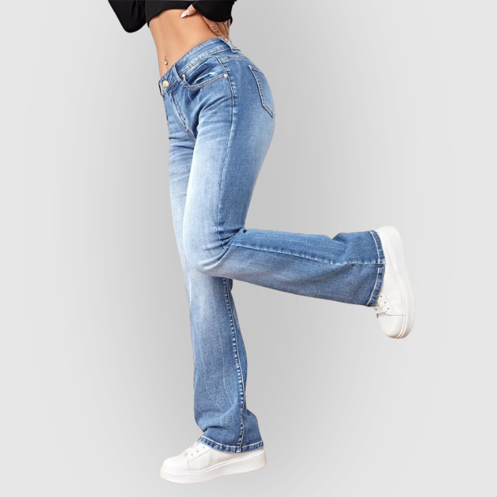 High-Waist Flare Stretch Denim Jeans for Women