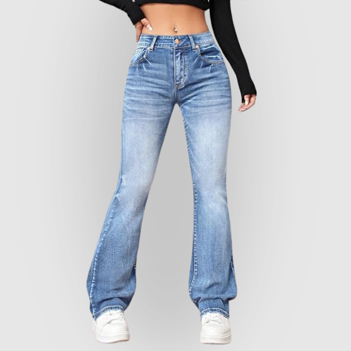 High-Waist Flare Stretch Denim Jeans for Women