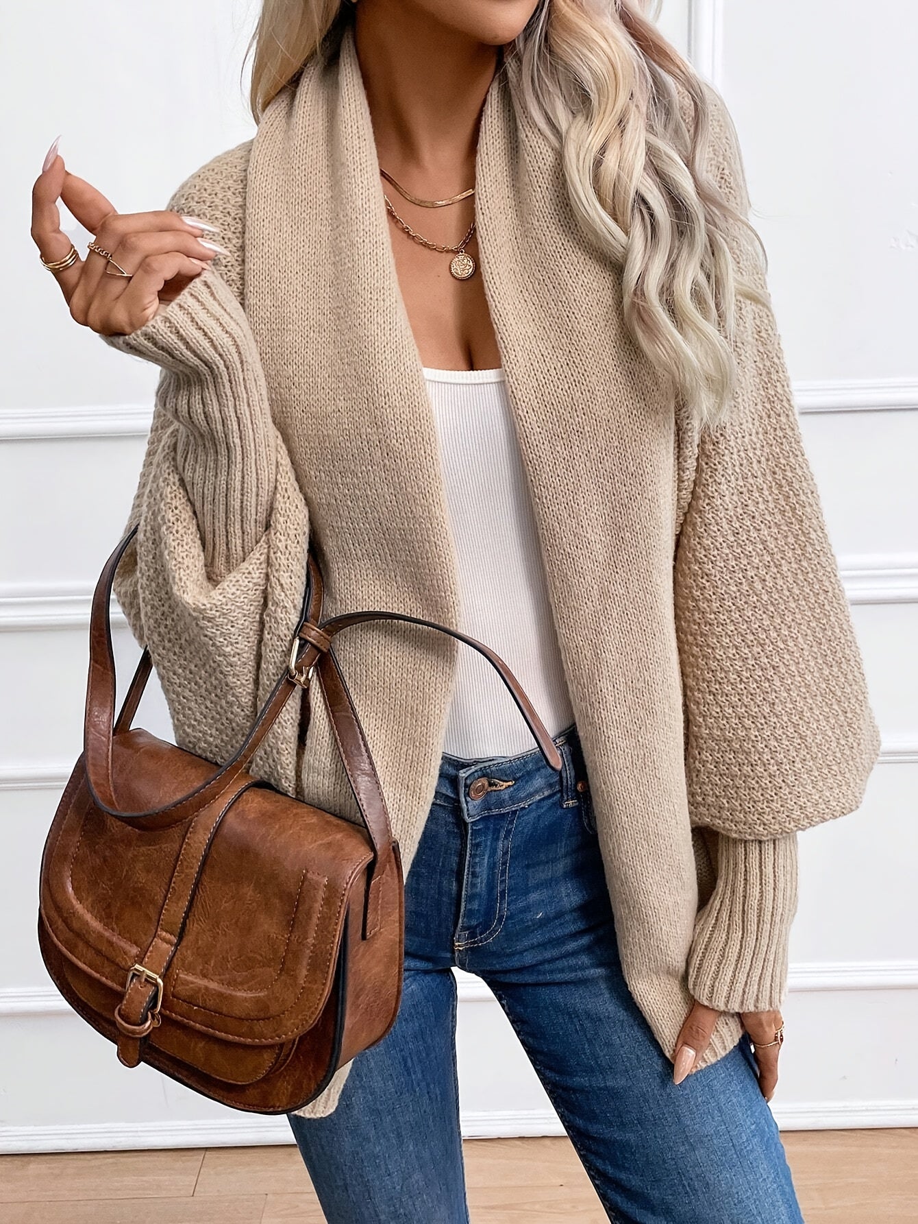 Women’s Cozy Chunky Knit Open-Front Cardigan