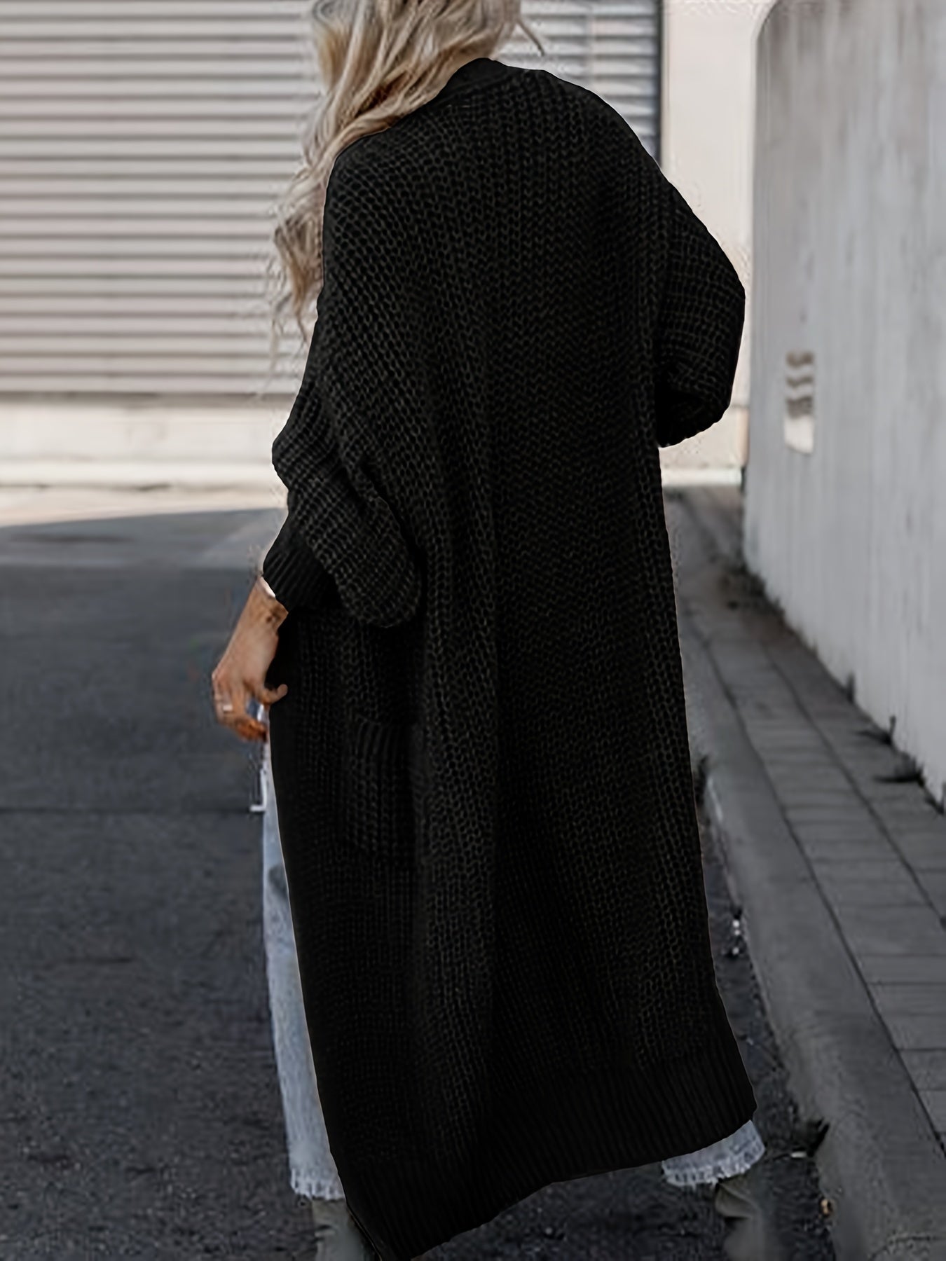 Chunky Knit Longline Open-Front Cardigan
