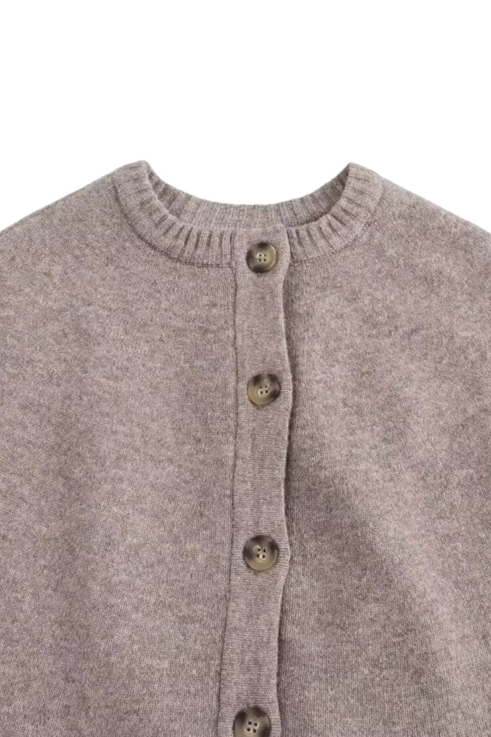 Button-Front Knit Cape Sweater