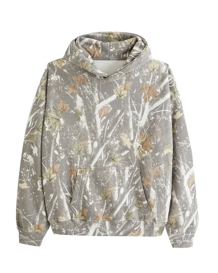 Cozy Floral Print Fleece Cowl-Neck Pullover