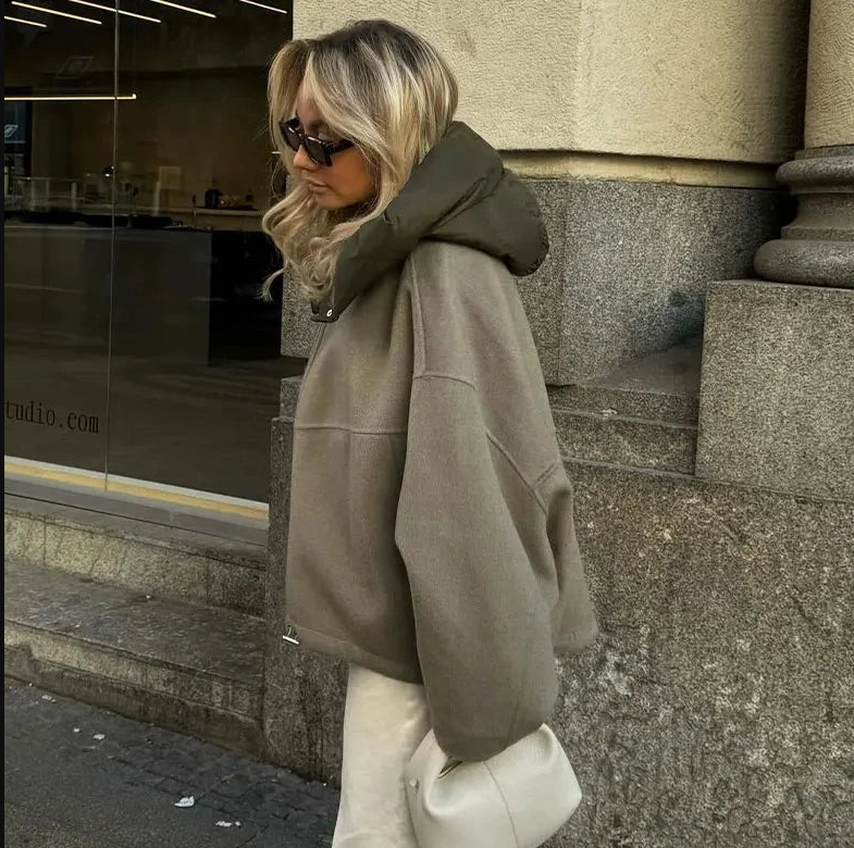 Dames Casual Oversized Jas met Capuchon – Zacht en Duurzaam Materiaal