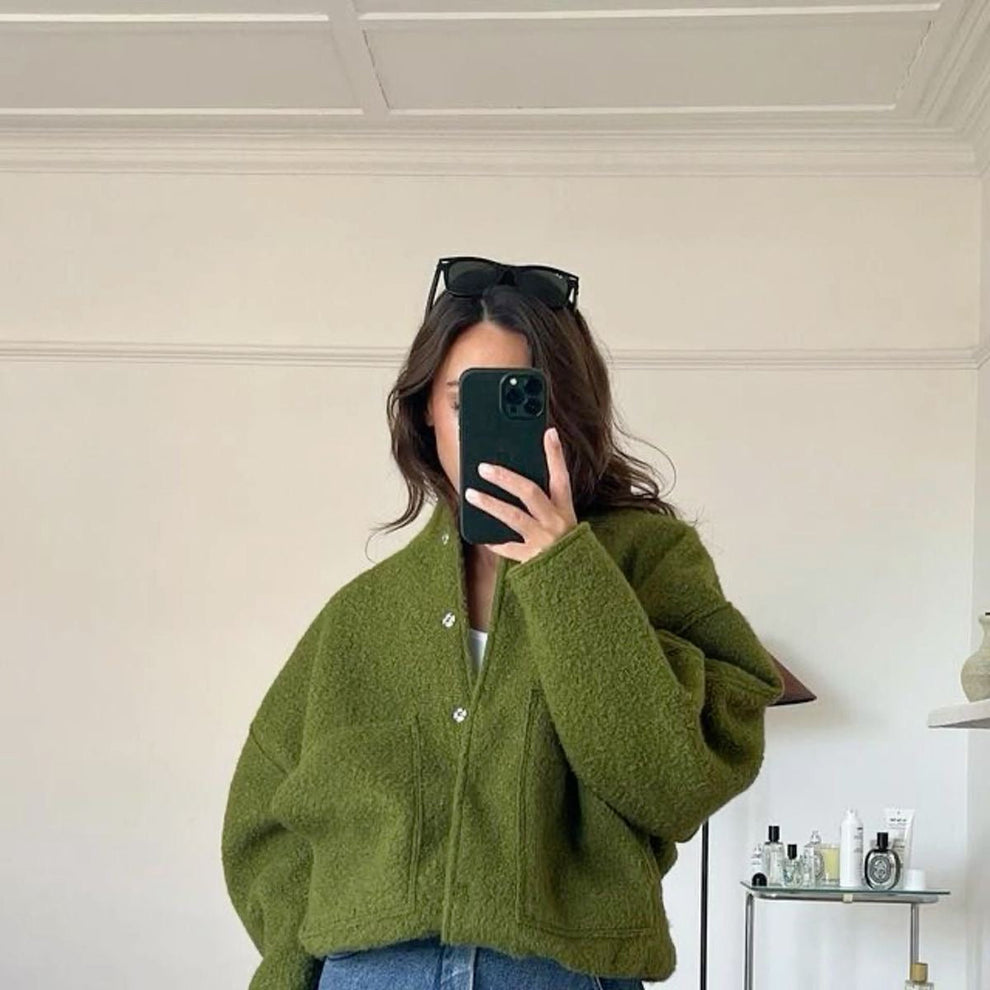 Oversized Teddy Fleece Jacket for Women