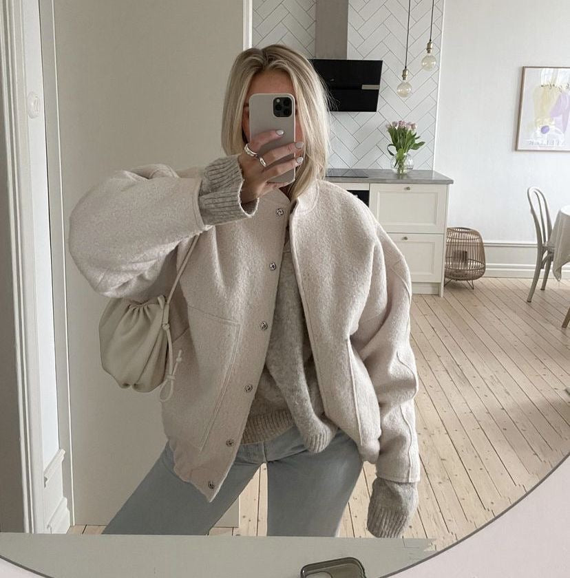 Oversized Teddy Fleece Jacket for Women
