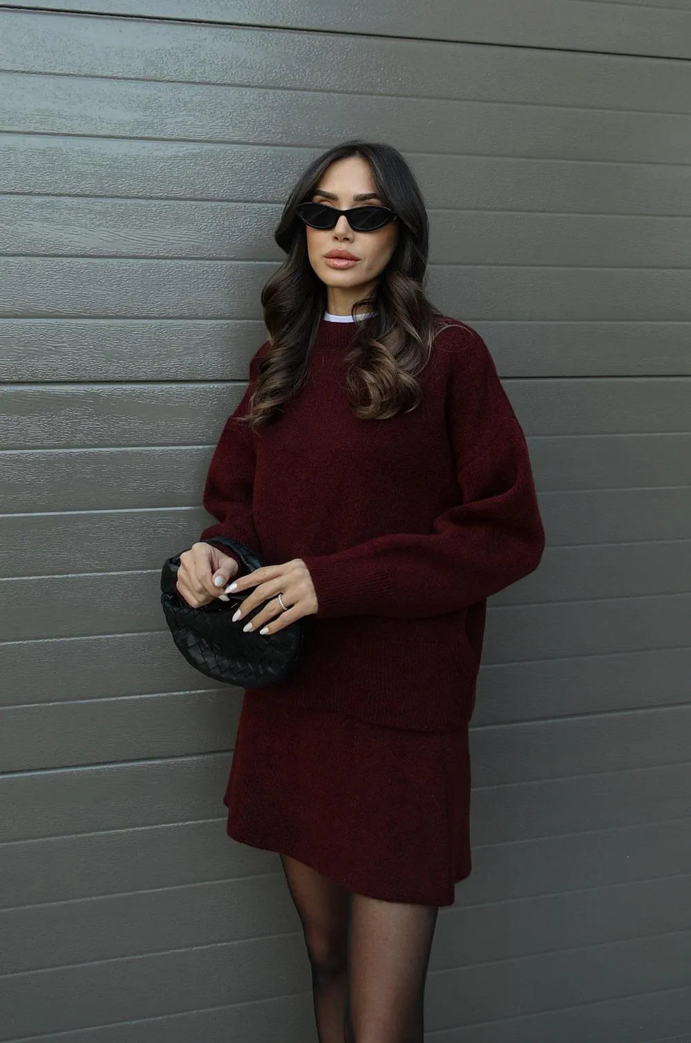 Cozy Knit Sweater and Skirt Set for Women