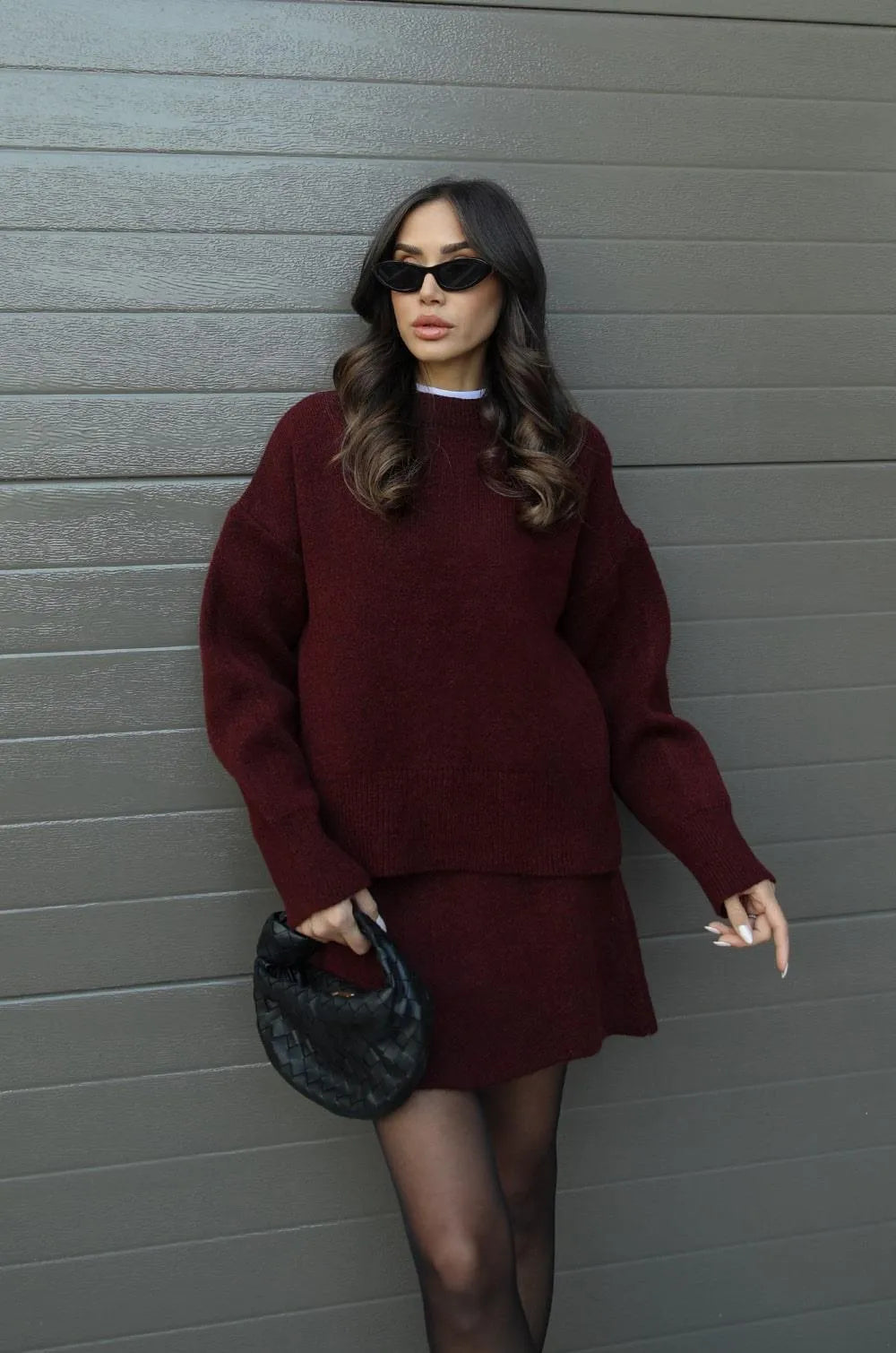 Cozy Knit Sweater and Skirt Set for Women