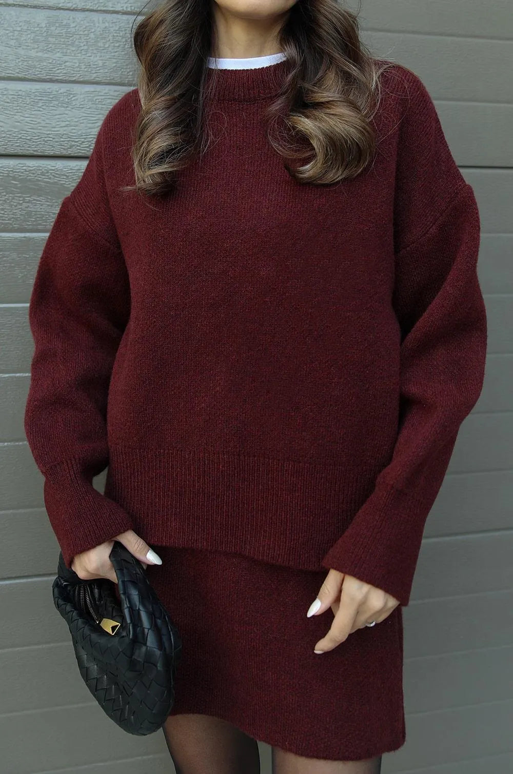 Cozy Knit Sweater and Skirt Set for Women