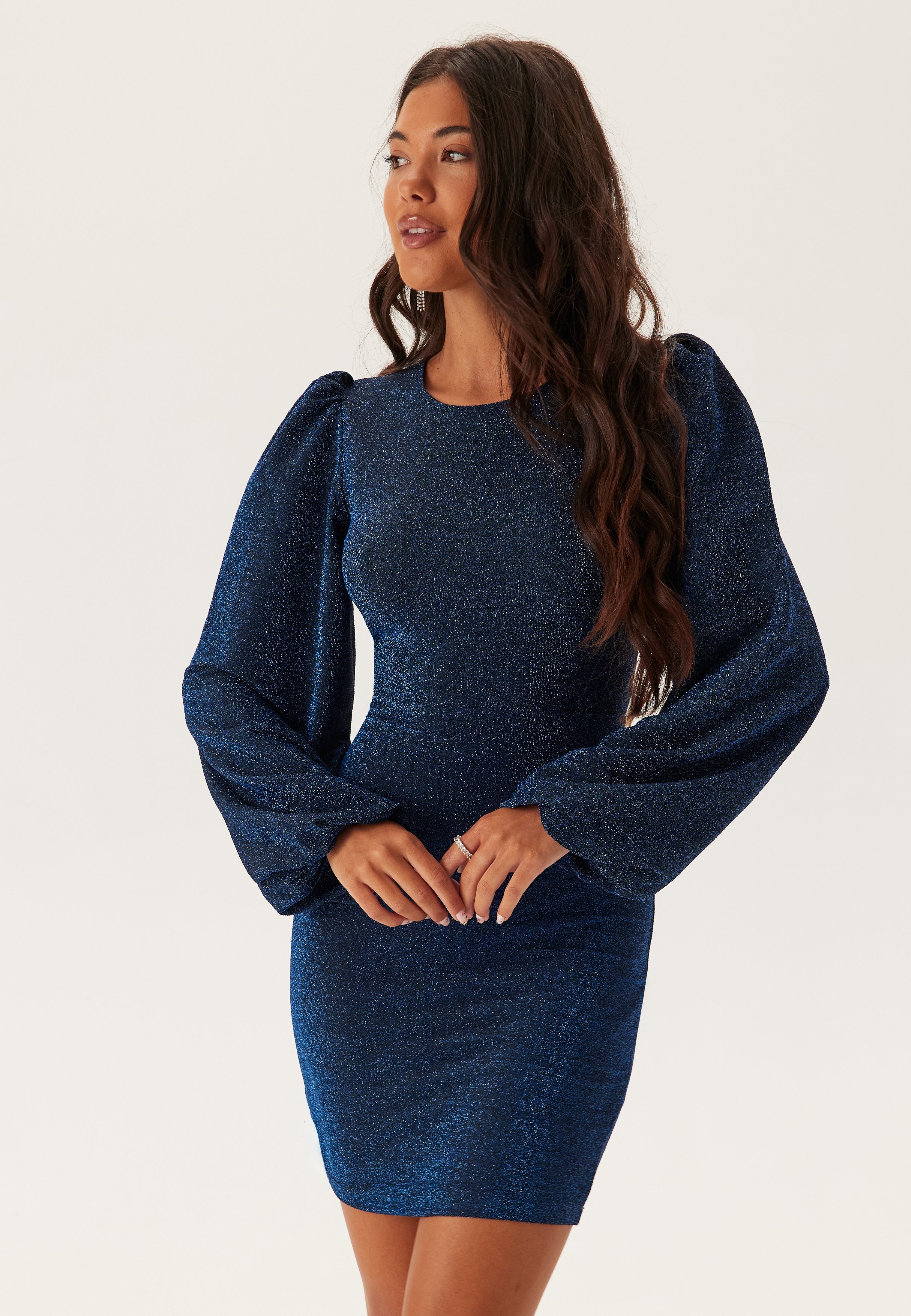 Long Sleeve Glitter Bodycon Mini Dress