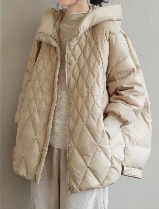 Women’s Oversized Quilted Puffer Hooded Jacket