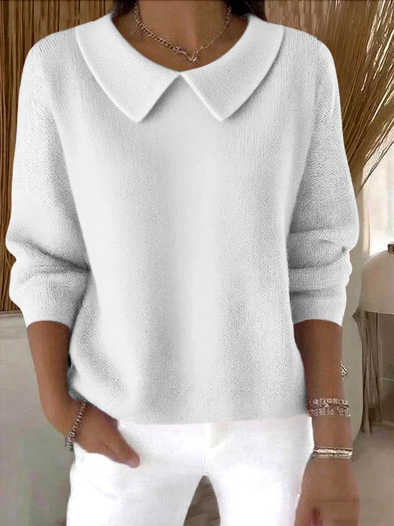 Peter Pan Collar Knit Top for Soft Elegant Everyday Style