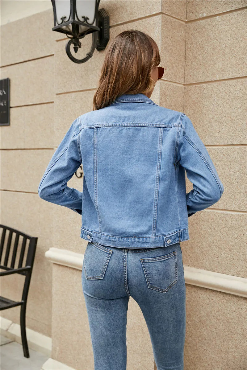 Classic Fitted Denim Jacket for Women