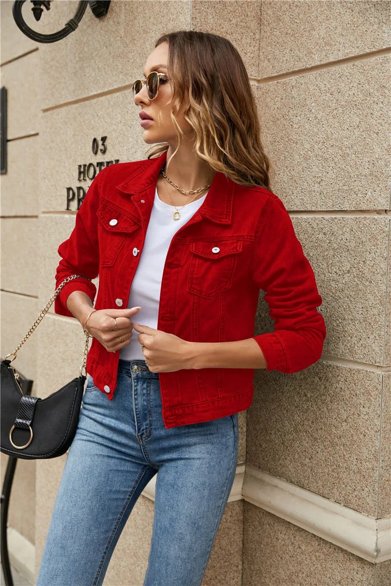Classic Fitted Denim Jacket for Women