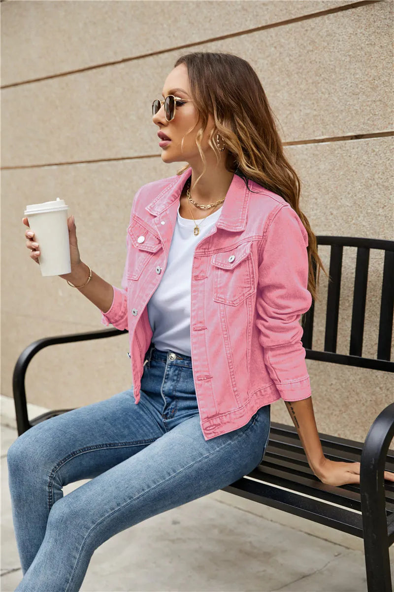 Classic Fitted Denim Jacket for Women