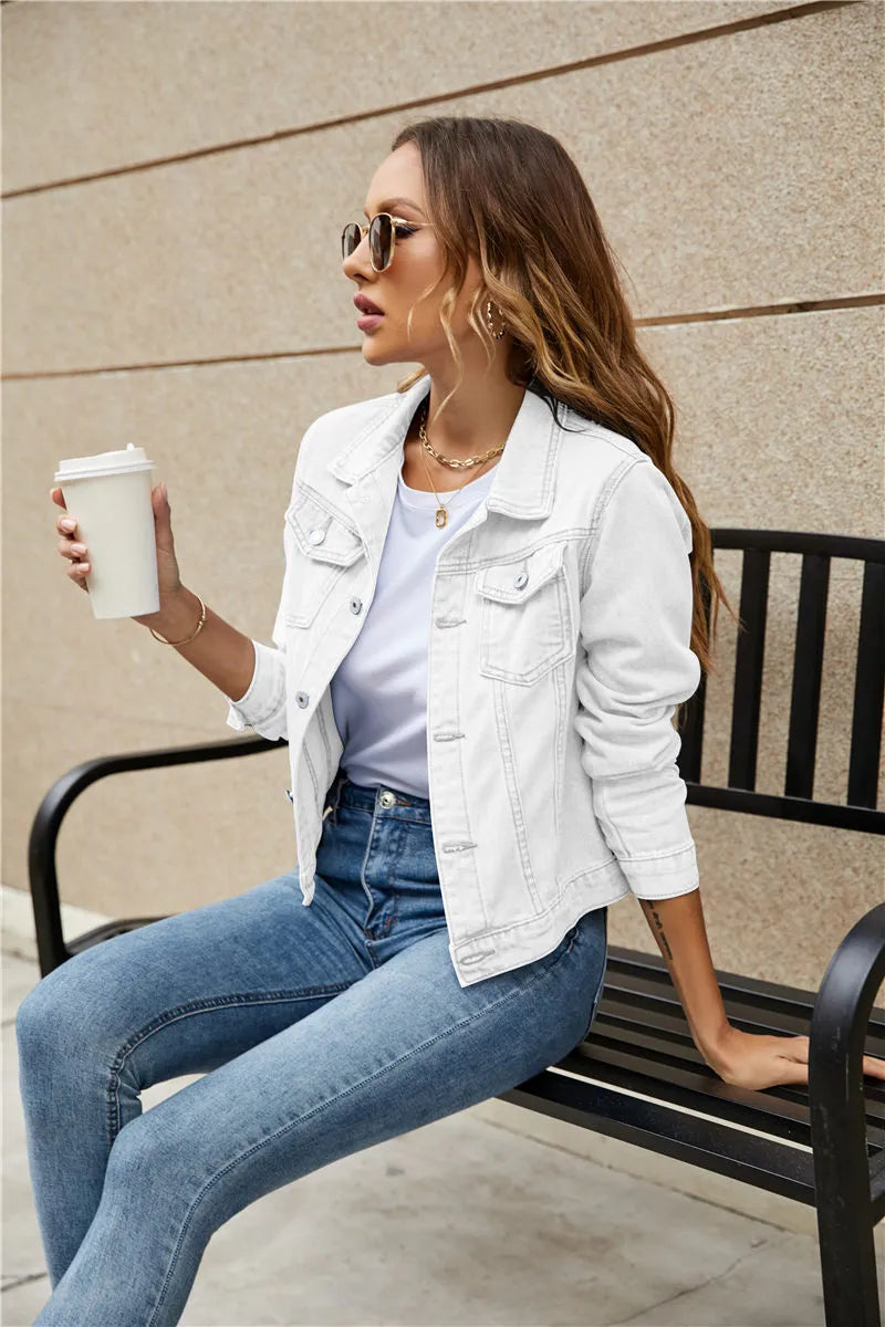 Classic Fitted Denim Jacket for Women