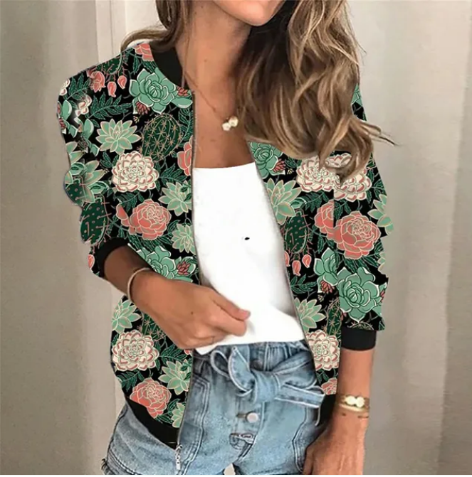 Vintage Floral Embroidered Sequin Jacket for Women